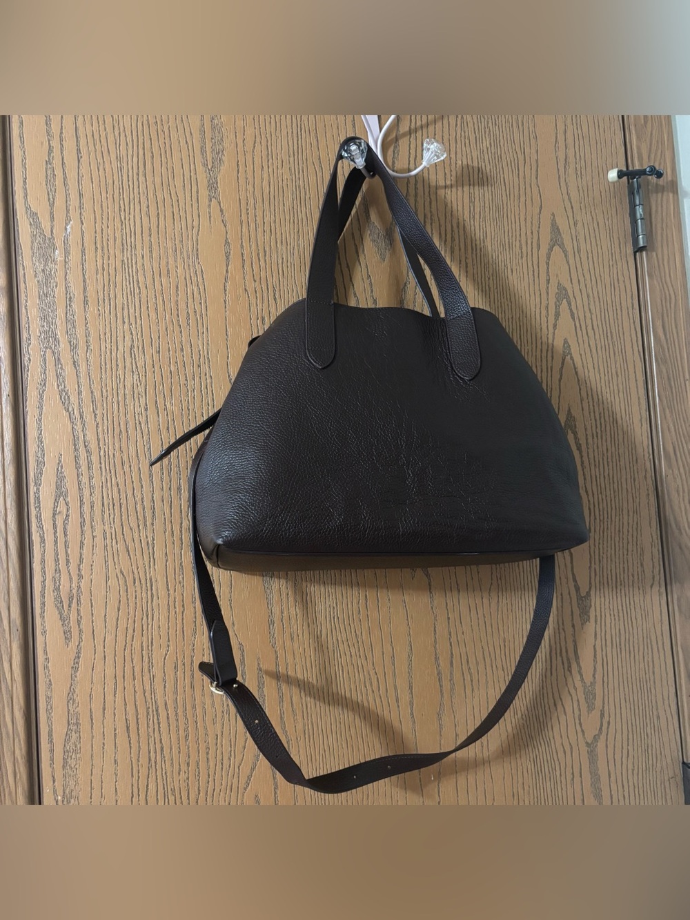 Cuyana Zippered Satchel in Dark Brown